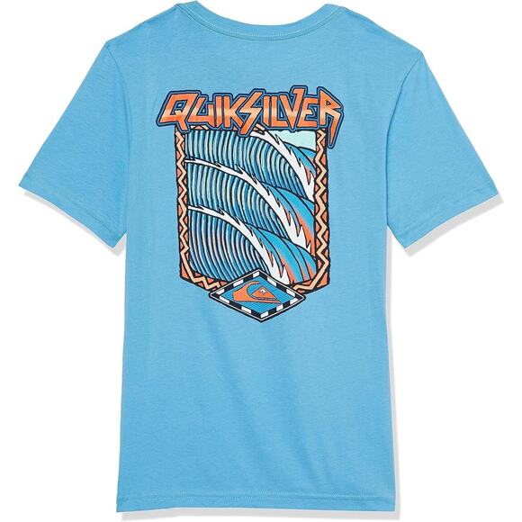 Quiksilver Kids' Boys' Youth T-Shirt Retro Waves Short Sleeve Tee in Small - Picture 1 of 4